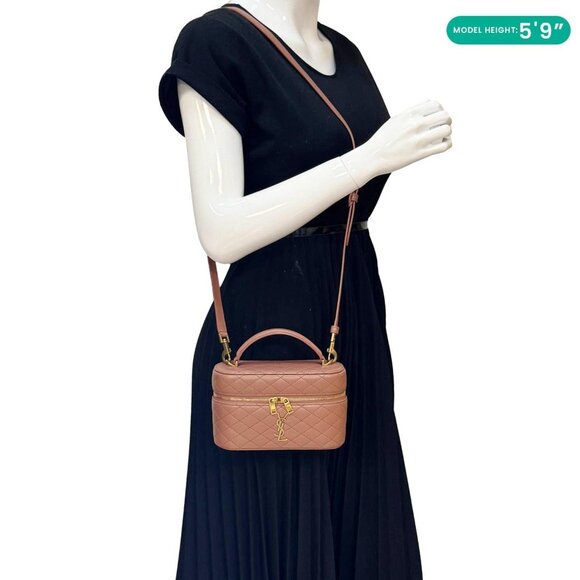 Yves Saint Laurent  Gaby Vanity Quilted Leather Crossbody Bag Barely Pink - Picture 2 of 12